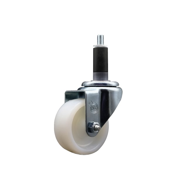 3'' SS Nylon Wheel Swivel 1-1/8'' Expanding Stem Caster